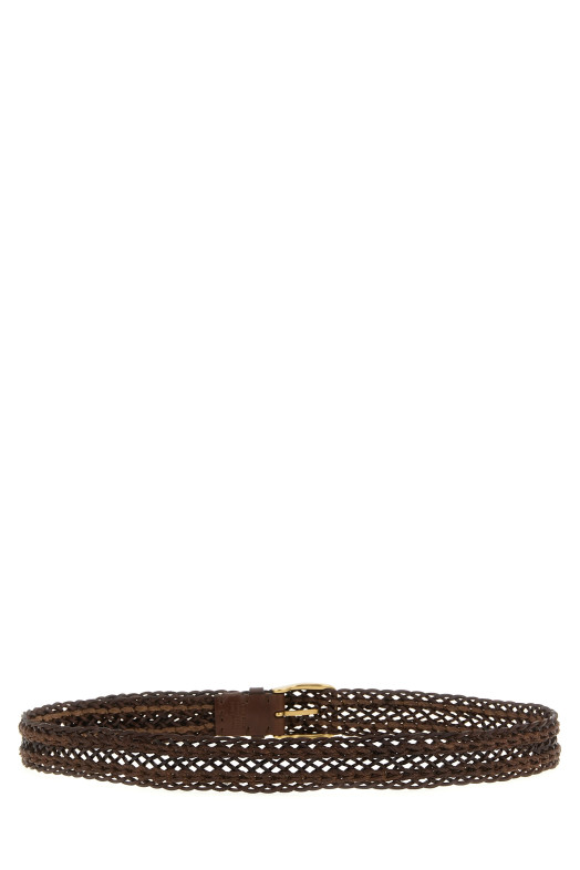 Braided calf belt Brown