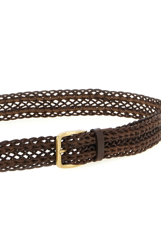 Braided calf belt Brown