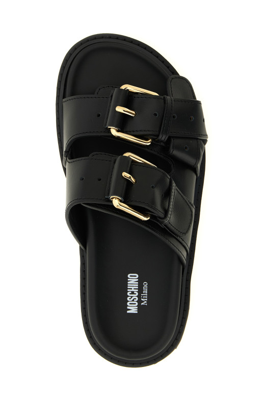 Сандалии с двумя ремешками, черные MOSCHINO MA28153G1OMF0000