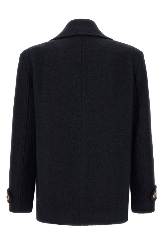 Шерстяной кабан синего цвета BALMAIN HH1UA156WC706UC