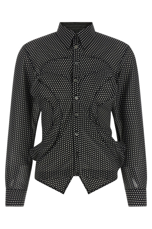 Рубашка в горошек, чёрно-серая JUNYA WATANABE JQB0011