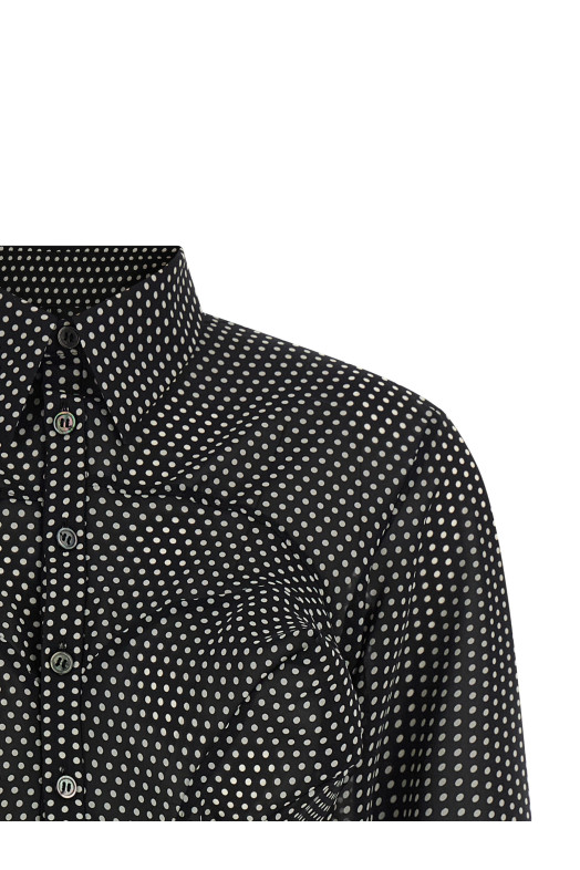 Рубашка в горошек, чёрно-серая JUNYA WATANABE JQB0011