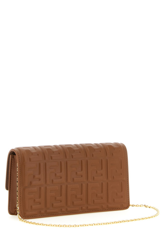 'Baguette' wallet on chain Brown