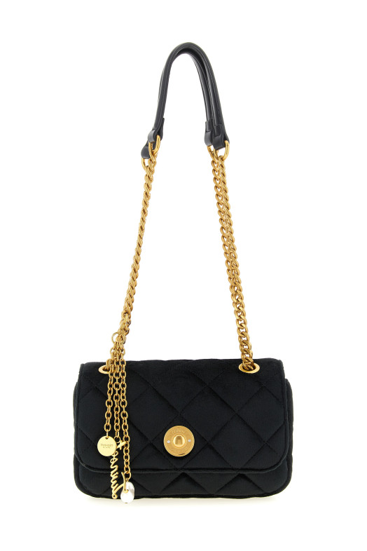 Shaved velvet shoulder strap Black