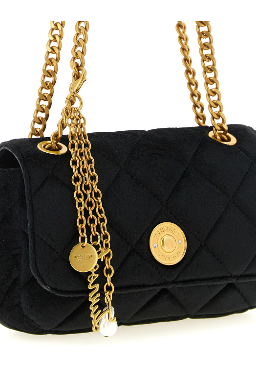 Shaved velvet shoulder strap Black