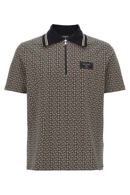 'PB' polo shirt Black-grey