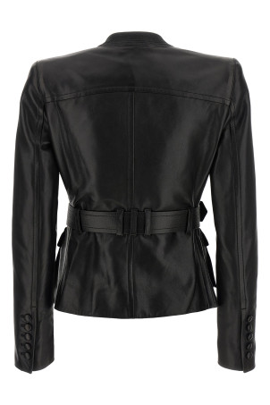 Шкіряна куртка чорного кольору BALMAIN FF1SI630LD630PA