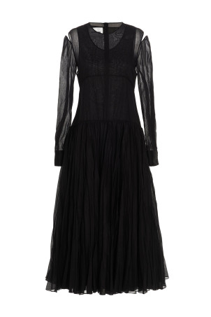 Pleated skirt dress Black