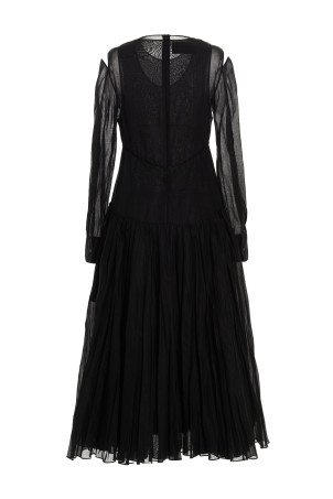 Pleated skirt dress Black