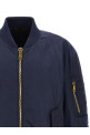 Logo embroidery bomber jacket Blue