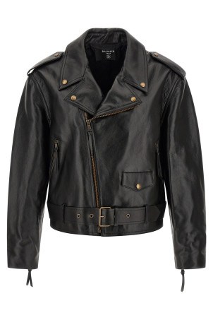 Мотоциклетна куртка, чорна BALMAIN HH1TD580LE430PA