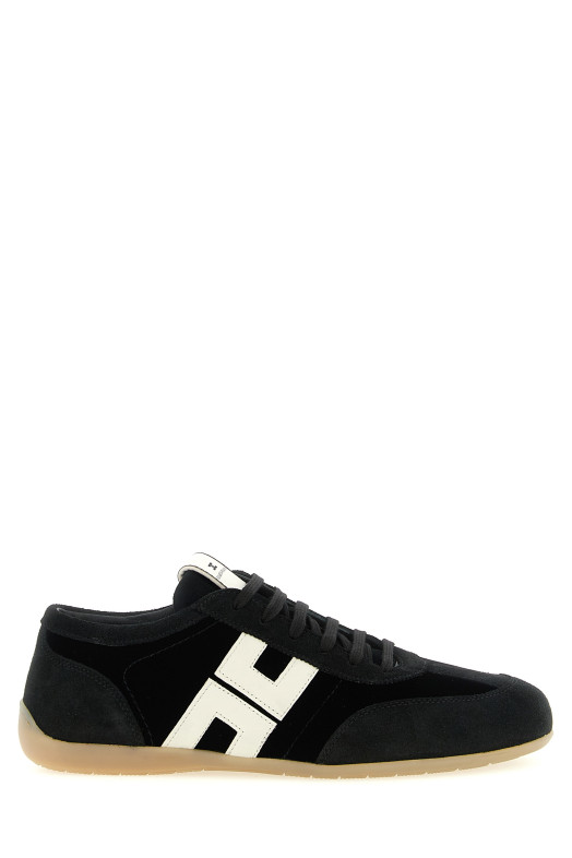 Nappa and velvet sneakers Black-grey