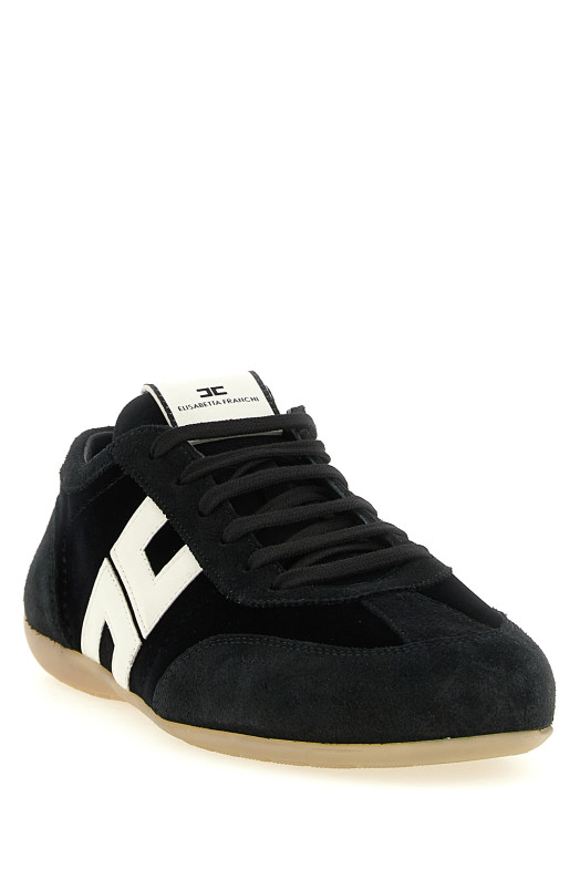 Nappa and velvet sneakers Black-grey