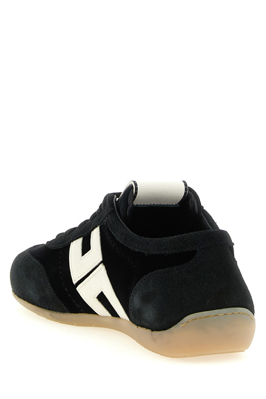 Nappa and velvet sneakers Black-grey
