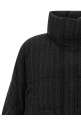 Micro sequin pinstriped crop down jacket Gray