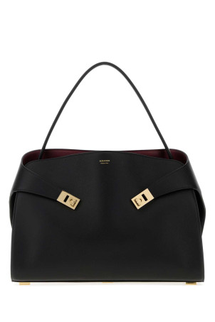 Black leather large Hug Soft shoulder bag SALVATORE FERRAGAMO (219939781693)