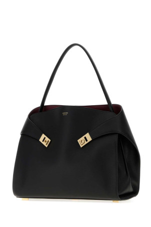 Black leather large Hug Soft shoulder bag SALVATORE FERRAGAMO (219939781693)
