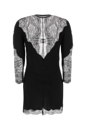 Black crepe dress White THE ATTICO (261WCA00517MIX123AA)