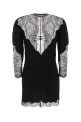 Black crepe dress White THE ATTICO (261WCA00517MIX123AA)