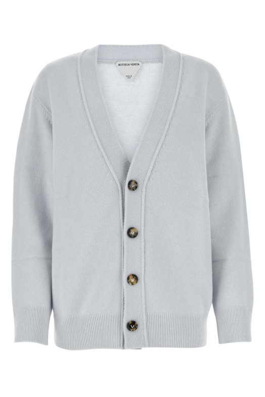 Powder blue stretch cashmere blend cardigan BOTTEGA VENETA (774699V2MM0)