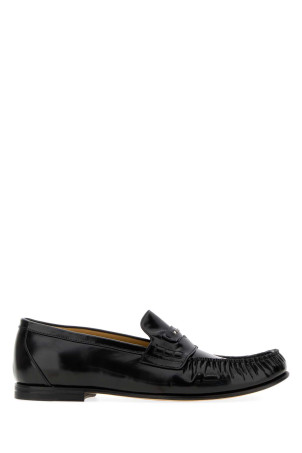 Black leather Fendi Scrunch loafers Black FENDI (7D199669F)