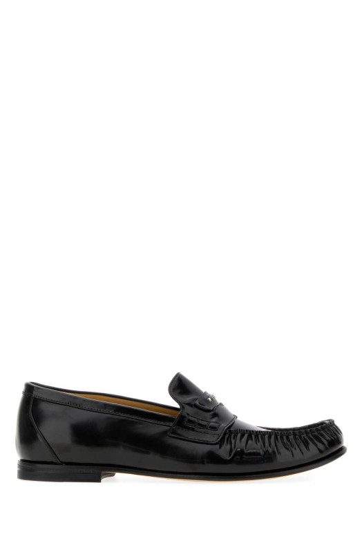 Black leather Fendi Scrunch loafers Black FENDI (7D199669F)