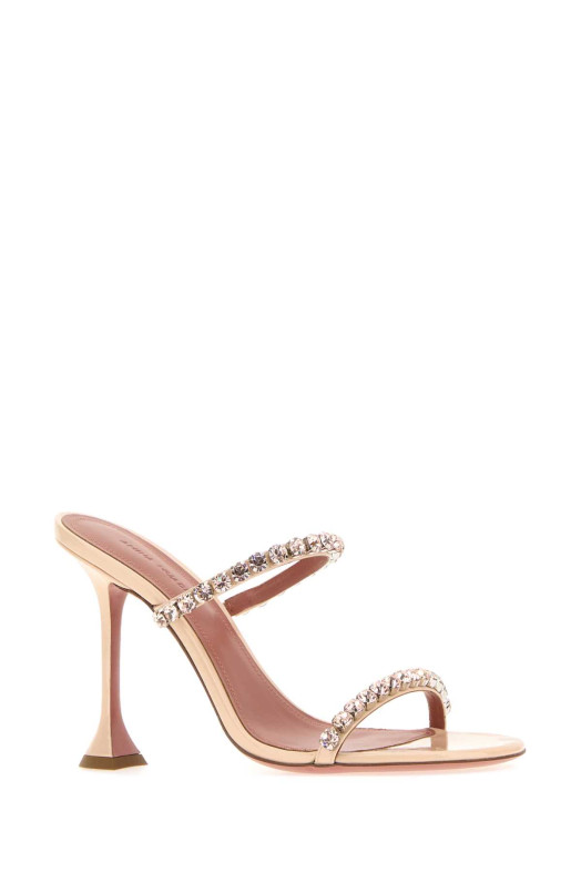 Skin pink leather Gigi mules AMINA MUADDI (GIGISLIPPER95)