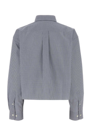 Embroidered poplin oversize shirt Blue MIU MIU (MK1659SOOO1805)