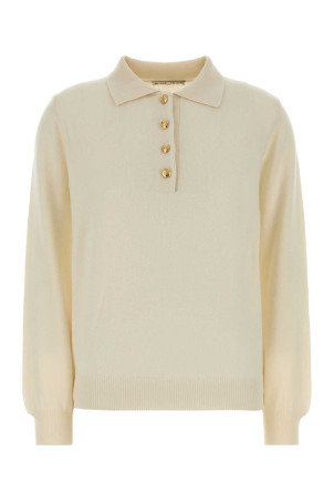 Cream wool blend Highland polo shirt BLAZE (PUKNI13WOO)