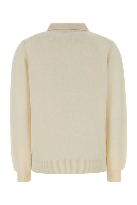 Cream wool blend Highland polo shirt BLAZE (PUKNI13WOO)