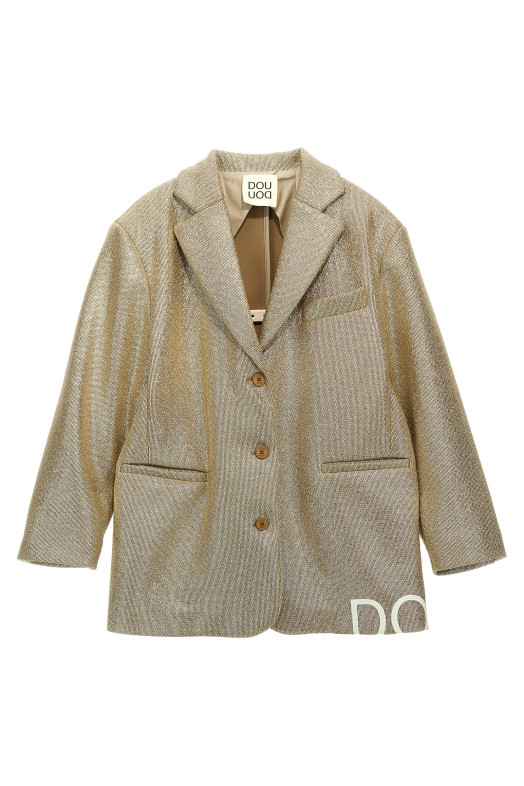 Ламінований однобортний блейзер Золотий DOUUOD (DT2A34A0107220) Ламінований однобортний блейзер Золотий DOUUOD (DT2A34A0107220)