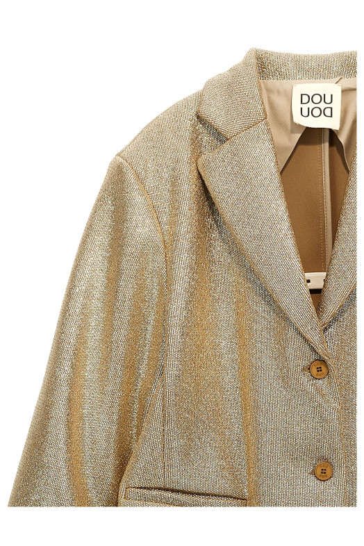 Ламінований однобортний блейзер Золотий DOUUOD (DT2A34A0107220) Ламінований однобортний блейзер Золотий DOUUOD (DT2A34A0107220)