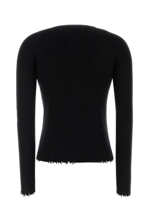 Black cashmere Henley sweater UMA WANG (UK7111)