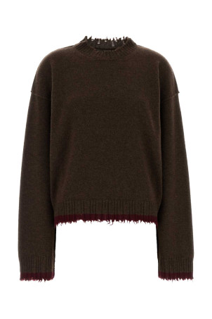 Brown cashmere Plain sweater UMA WANG (UK7152)