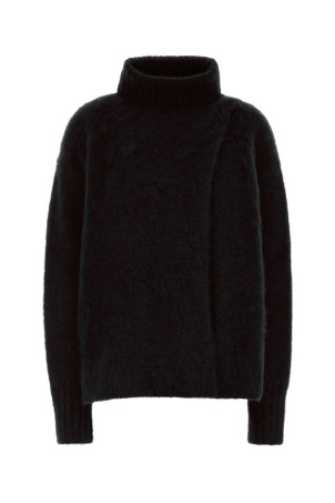 Black stretch alpaca blend sweater UMA WANG (UK7164)