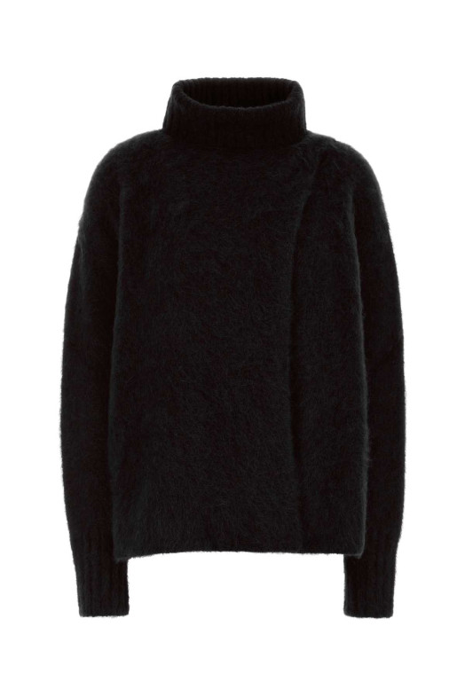 Black stretch alpaca blend sweater UMA WANG (UK7164)