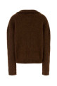 Brown stretch alpaca blend oversize polo shirt UMA WANG (UK7165)