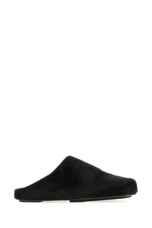 Black calf hair slippers UMA WANG (US9094)