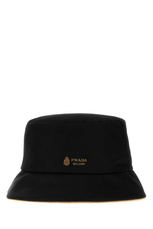 Чорна двостороння капелюшка-відро з матеріалу Re-Nylon від PRADA (1HC1372ZTA)