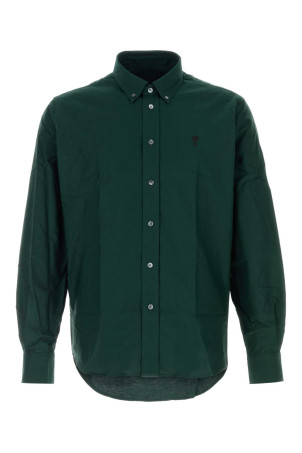 Bottle green oxford shirt AMI (HSH878CO0210)
