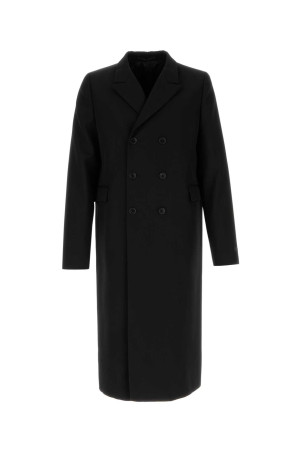 Чорне вовняне пальто Black PRADA (UC587ISOOO6114)