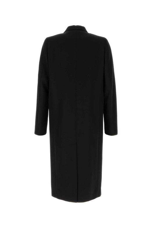 Черное шерстяное пальто Black PRADA (UC587ISOOO6114)