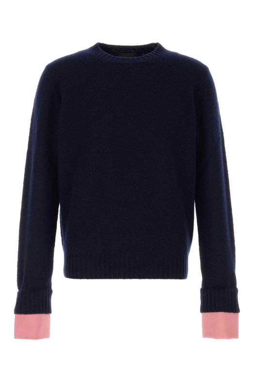 Темно-синій вовняний светр Blue PRADA (UMF353SEAO198K)