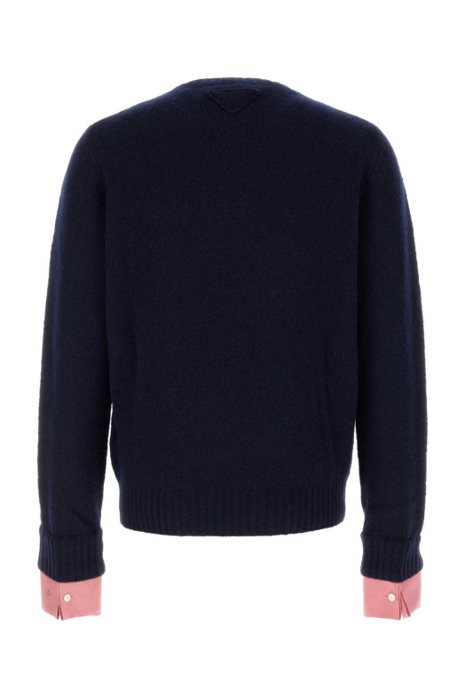 Темно-синій вовняний светр Blue PRADA (UMF353SEAO198K)