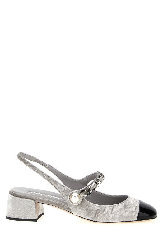 Слінгбеки Velvet, срібні MIU MIU 5I045EF0353LQCF0M3W