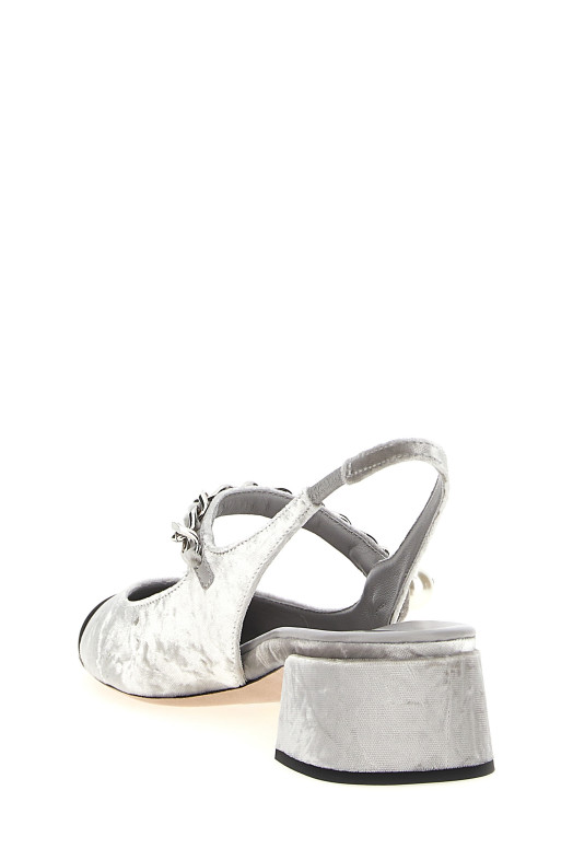 Слінгбеки Velvet, срібні MIU MIU 5I045EF0353LQCF0M3W