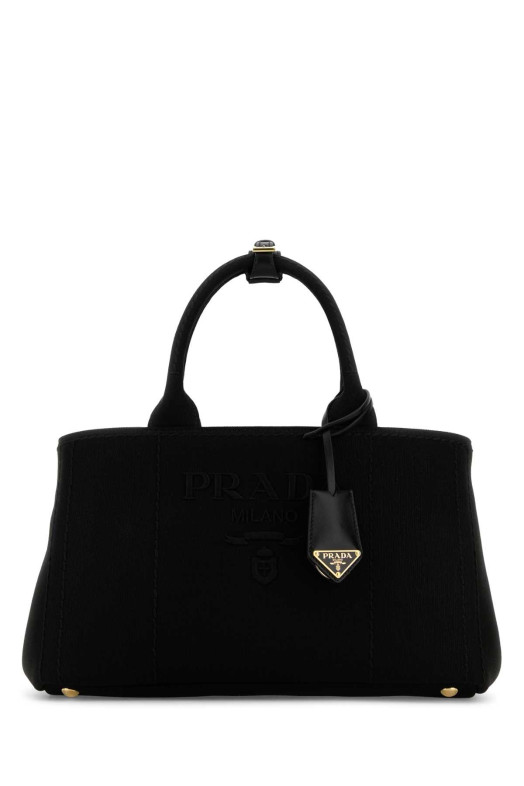Черная холщовая сумка для покупок Black PRADA (1BG554V8OM2CYA)