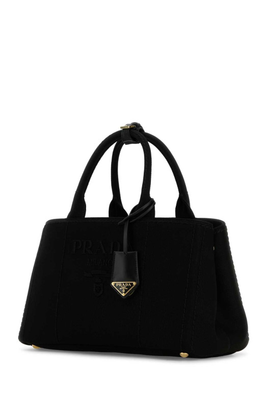 Черная холщовая сумка для покупок Black PRADA (1BG554V8OM2CYA)