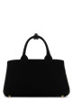 Черная холщовая сумка для покупок Black PRADA (1BG554V8OM2CYA)