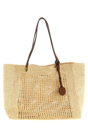 Велика в'язана гачком сумка для покупок, бежева MULBERRY HH0131000W150